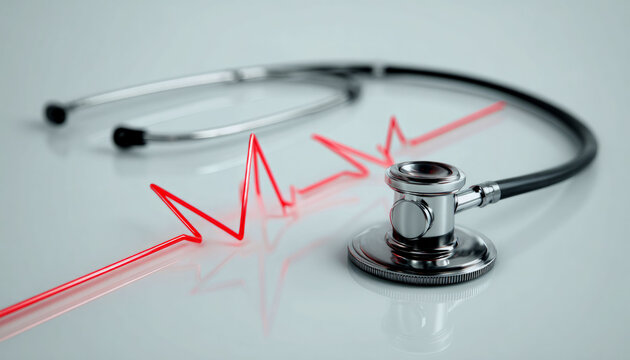 Cardiovascular Health EKG  Stethoscope  Medical Diagnostics