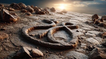 Ancient stone path pattern