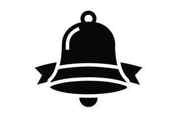 bell with ribbon vector icon