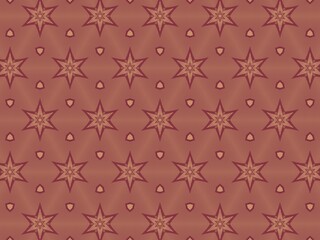 Seamless pattern with repeating star shapes in shades of terracotta and beige, perfect for textile and wallpaper designs.