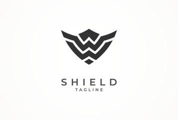 Initial Letter WW Shield Logo, Letter WW with shield combination, vector illustration