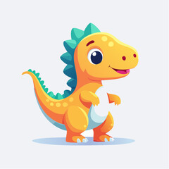 Fototapeta premium Minimalist Portrait of an Adorable Miniature Dinosaur for Kids