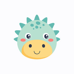 Fototapeta premium Minimalist Portrait of an Adorable Miniature Dinosaur for Kids