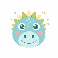 Fototapeta premium Minimalist Portrait of an Adorable Miniature Dinosaur for Kids