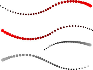 concentrated circles of red, black and gray, halftone, vector
