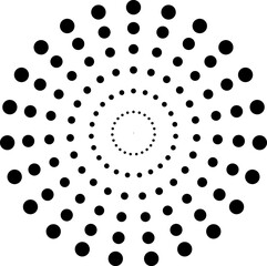 concentrated circles of red, black and gray, halftone, vector
