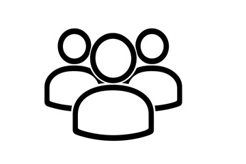 Teamwork Collaboration Icon. Group of People Symbol. Business Team Avatar. Simple User Profile for App, UI, Website, Social Network. Community, Staff, Employees. Vector Illustration