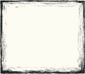 A square frame with a textured, roughly sketched black border surrounding a blank, off-white center