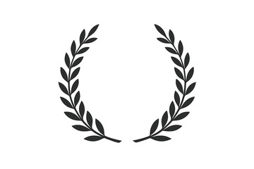Laurel Wreath Vector Frame for Award, Certificate, Trophy, Achievement, Victory, Honor, Success, Classic Symbol, Elegant Black Silhouette, Isolated, Transparent Background