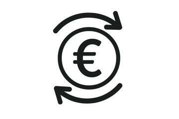 Euro currency exchange vector icon. Money transfer & payment symbol for web design, mobile app, ui. Financial transaction, business circulation & cashback concept illustration.