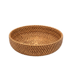 Woven rattan basket.  this handcrafted basket adds natural texture and warmth to any space.