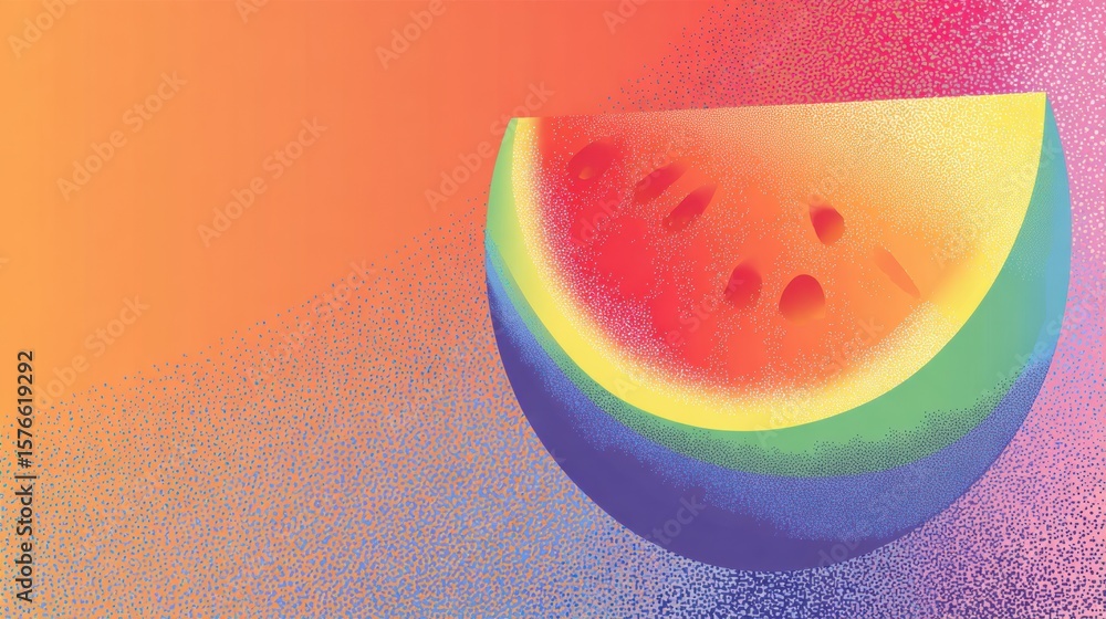 Poster colorful abstract fruit silhouette features a gradient design for artistic expression and vibrant vi