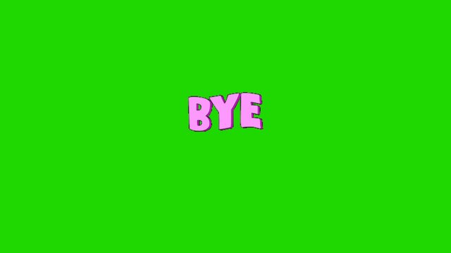 good bye animation on green screen