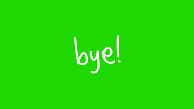 good bye animation on green screen