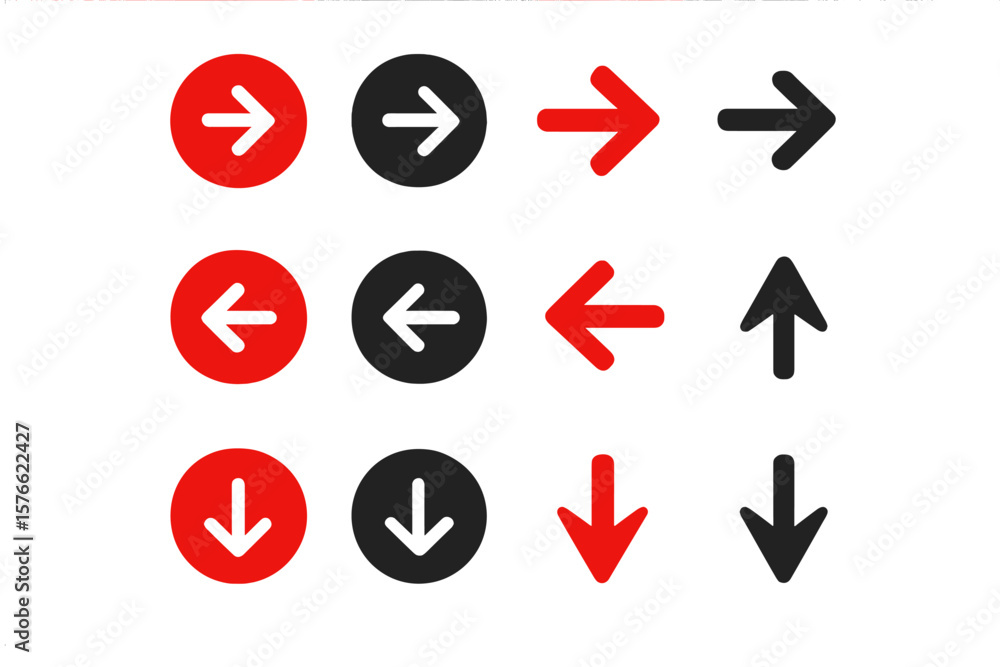 Poster arrow icon set. collection of vector pointers for navigation and direction. symbols for next, previo
