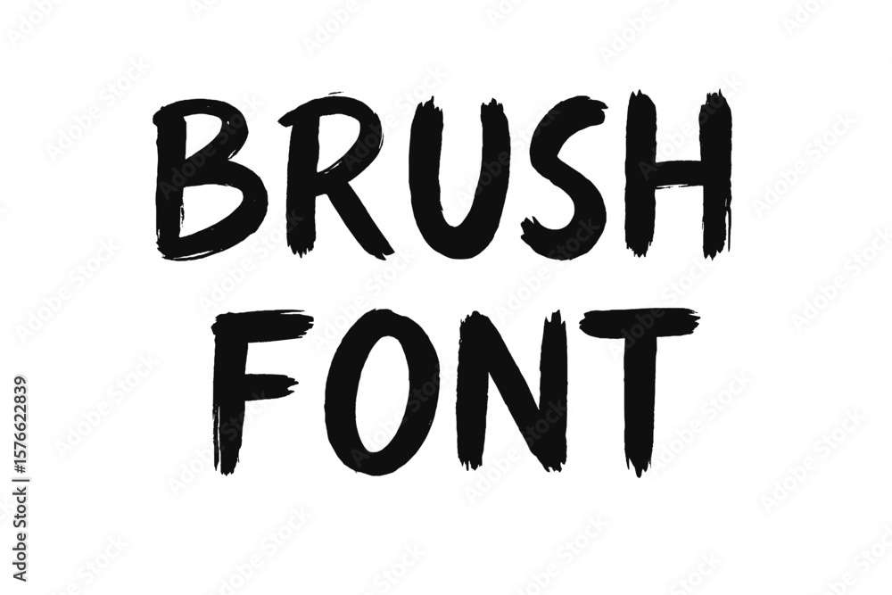 Poster hand drawn brush font alphabet. painted uppercase letters for typography design. grunge ink texture 
