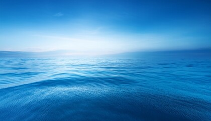Fototapeta premium blue water surface with gentle waves and glowing mist in the distance dreamy creative background with calm mood and soft gradients ai generative