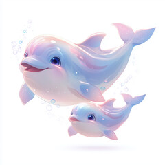 Clip art of cute dolphin