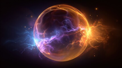 Fototapeta premium Abstract sphere of vibrant energy
