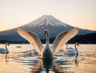 swans on the lake