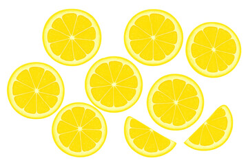 Fototapeta premium Freshly sliced lemons arranged on a transparent background, offering a vibrant and juicy citrus display