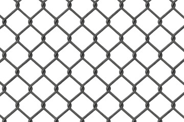 Naklejka premium Chain link fence seamless pattern. Metal wire mesh texture background. Realistic vector illustration of a steel grid for a prison barrier, cage, or secured private property.