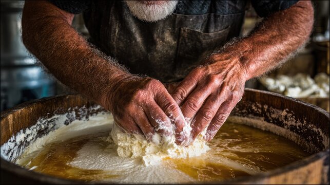 Homemade ice cream being mixed in a kitchen, showing joy and creativity in personal dessert making