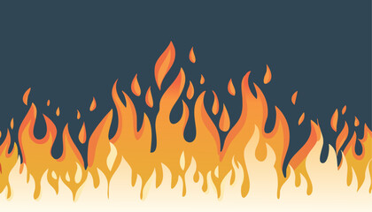 Flames in fiery orange and yellow colors, burning and rising against a dark background. This image is perfect for conveying concepts of energy, danger, or intensity
