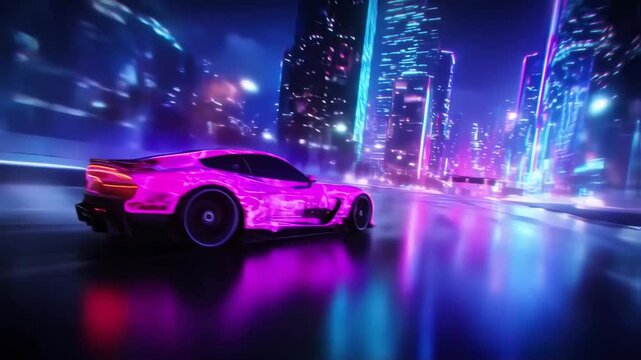 Abstract nighttime urban lightscape