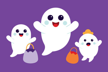 floating ghost family with happy expressions and  (1).eps