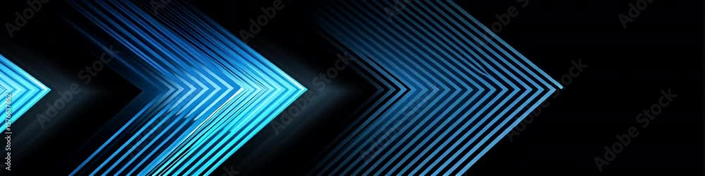 Poster a sleek and modern background with blue gradient lines forming an arrow shape, perfect for conveying