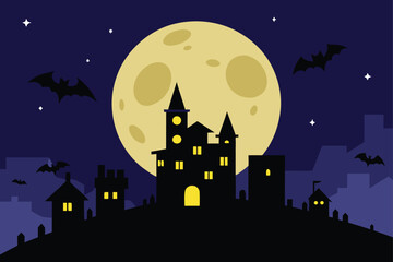 full moon halloween night over sleepy town with b (1).eps