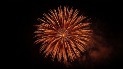 Fiery fireworks burst