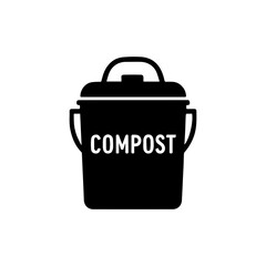 Green bin for food waste compost icon with transparent background symbolizing organic recycling and sustainability
