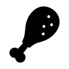 Chicken drumstick icon with transparent background symbolizing poultry food and tasty meal

