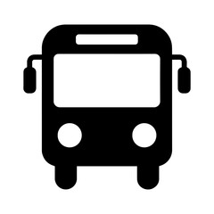 Bus front view icon with transparent background symbolizing public transport and city travel
