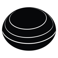 Gym Instructor element isolated bosu ball on white background