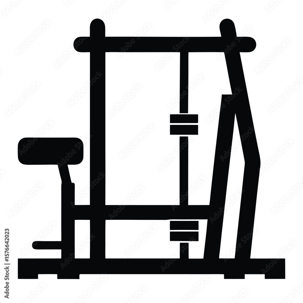Poster gym instructor element isolated gym machine icon on white background