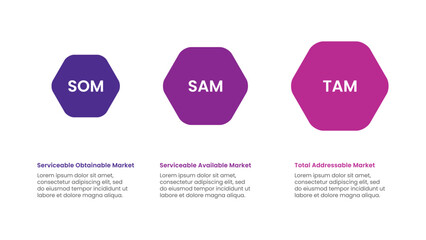 TAM SAM SOM Analysis with Hexagon Diagram for Market Evaluation