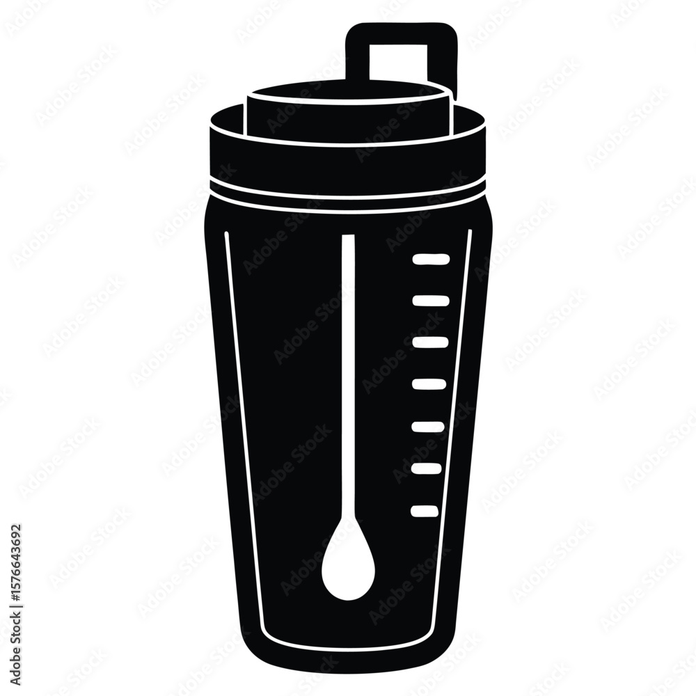 Poster gym instructor element isolated hydration tracker on white background