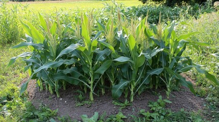 Corn plants in a field
