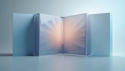 Abstract Display with Light and Geometric Shapes for Product Presentation