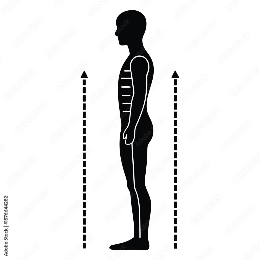 Poster gym instructor element isolated posture correction chart on white backgro