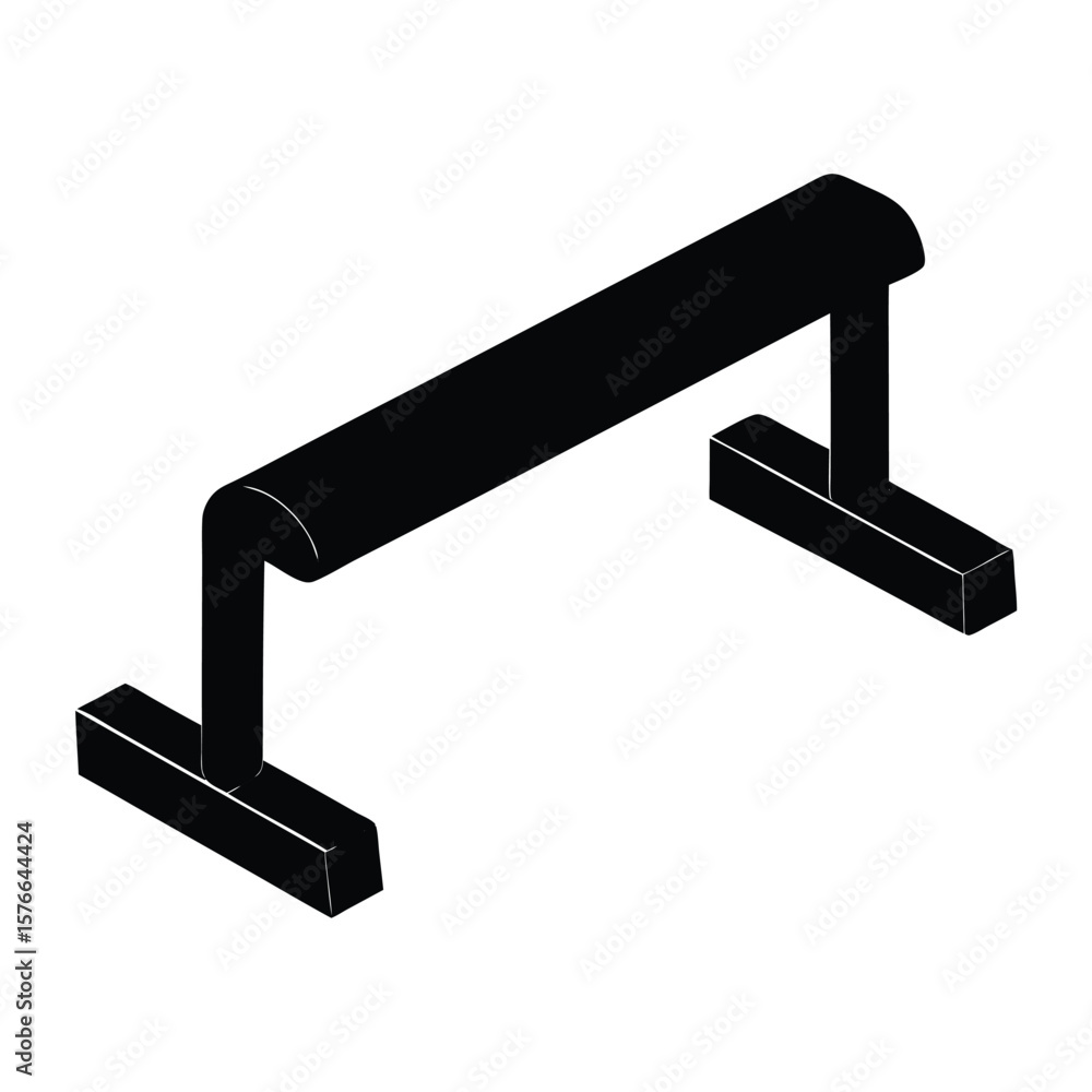 Poster gym instructor element isolated push up bar on white background