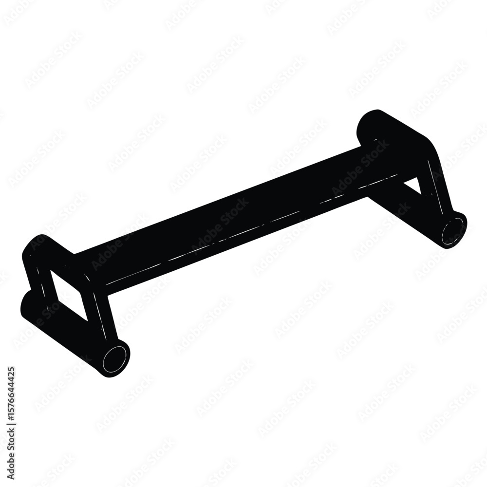 Poster gym instructor element isolated push up bar on white background