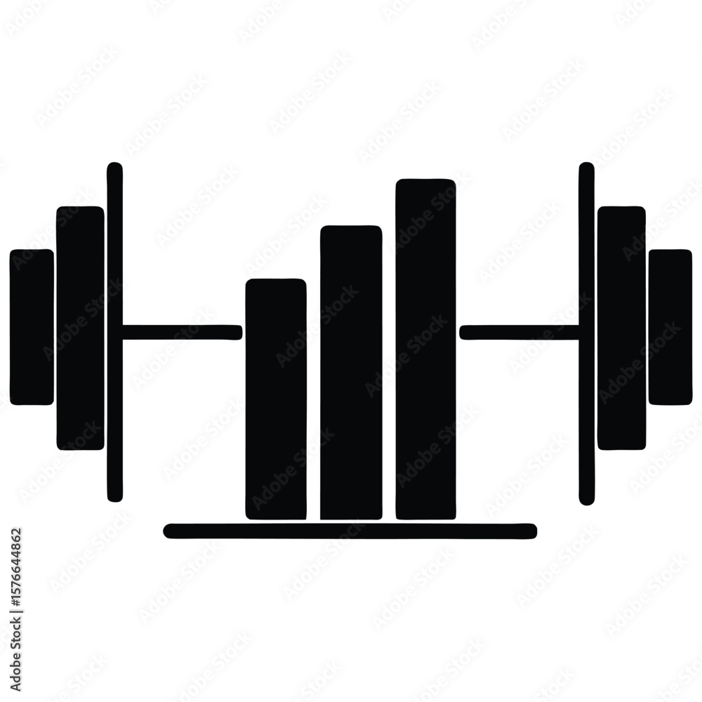 Poster gym instructor element isolated strength level chart on white background