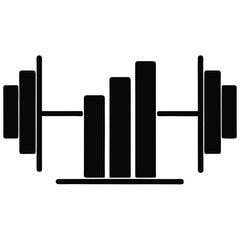 Gym Instructor element isolated strength level chart on white background