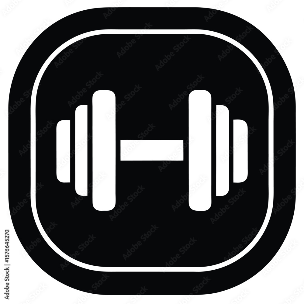 Poster gym instructor element isolated training app on white background