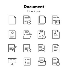 A vector set of document icons for business, office, web, and mobile interface design