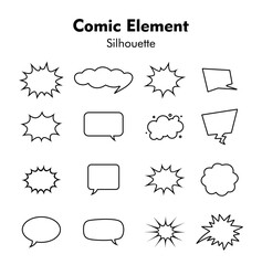 Hand-drawn cartoon speech bubbles set with various talk and thought communication icons for messages and dialog design